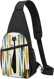 Zaino a tracolla per gatti di metà secolo, stile moderno, con tracolla, da viaggio e da escursionismo