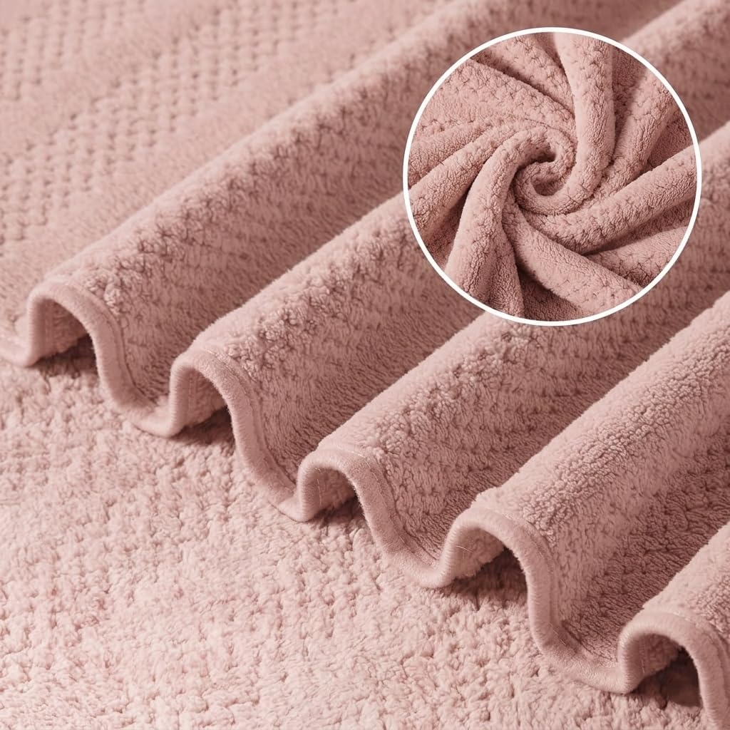 4 Pack Microfiber Bath Towels Set,Soft and Super Absorbent Bath Towel, Quick Dry Large Towels for Bathroom, Spa,Swinming Pool Party,Gym 54 x 27 in Multicolor（Blue、Pink、Off White、Grey）