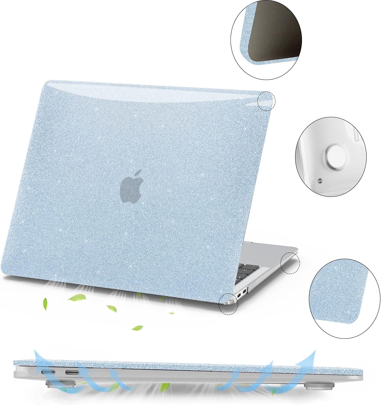 Big Sale Anban Compatible with MacBook Pro 13 inch Case 2021 2020 2019 2018 2017 2016 Release A2338 M1 A2251 A2289 A2159 A1989 A1706 A1708 Touch Bar, Glitter Bling Laptop Hard Shell Case with Keyboard Cover