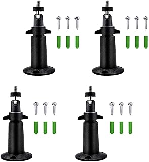 Adjustable Security Metal Wall Mount Indoor/Outdoor Aluminium Alloy Camera Mount for Arlo, Arlo Pro, Arlo Pro 2, Arlo Pro 3, Arlo Ultra Surveillance Camera (4 Pack, Black)