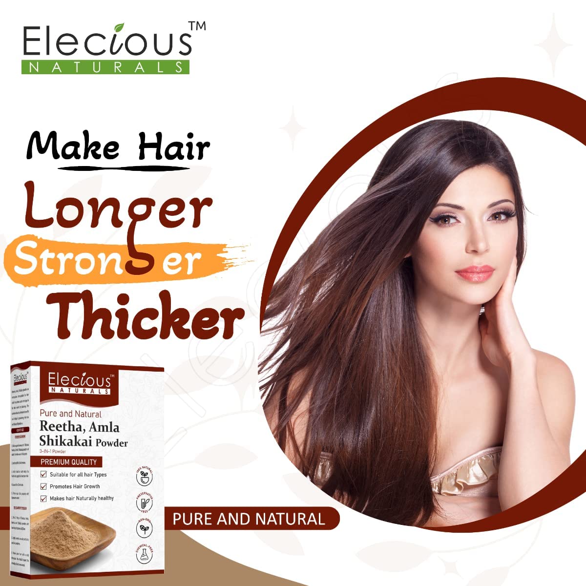 Saheb Elecious Premium Amla, Reetha, Shikakai Powder Combo Pack for Healthy Hair