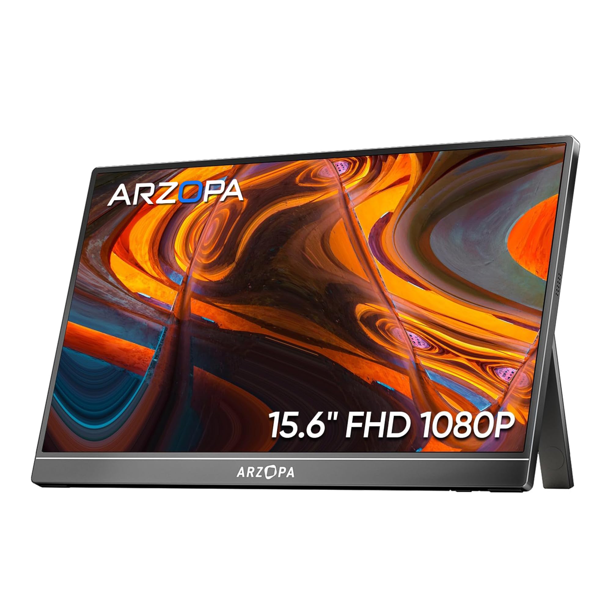ARZOPA Portable Monitor, 15.6" 1920×1080 IPS FHD Portable Screen with Stand, Ultra-Thin Second Screen for Laptop/PC/Mac/PS3/4/5/Xbox - A1