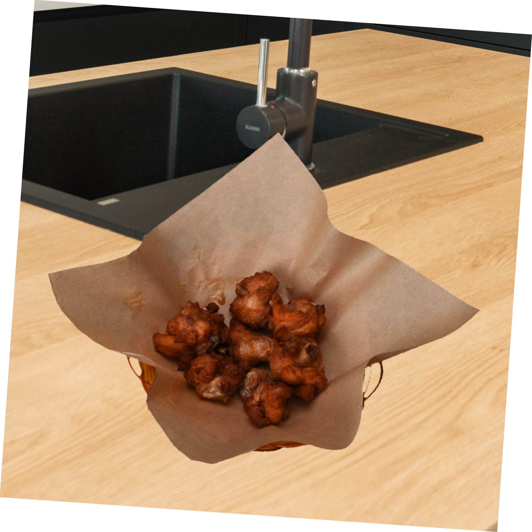 Carta da Forno Antiaderente 20x20 Cm in Carta Alimentare Resistente al Calore per Fritture e Snack, Assorbente Olio Cucina per Feste e Ristorazione, Confezione da 500 Fogli