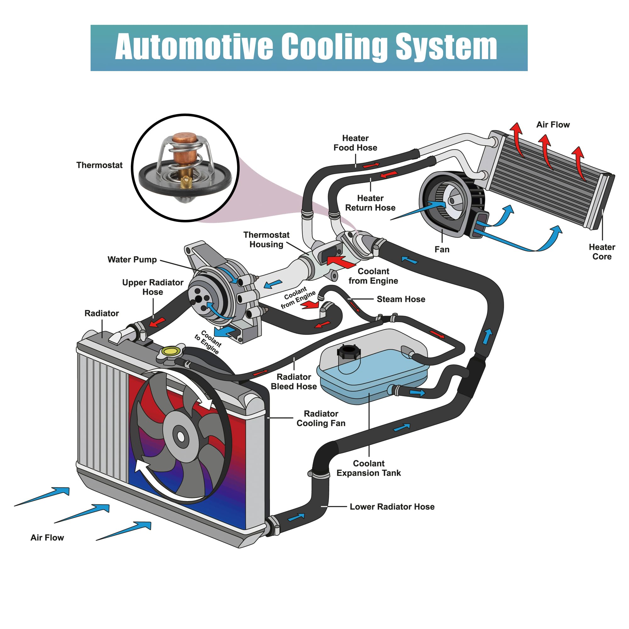 QUARKZMAN Motor Refrigerante Termostato para Jeep Wrangler 1987 Aluminio Caucho