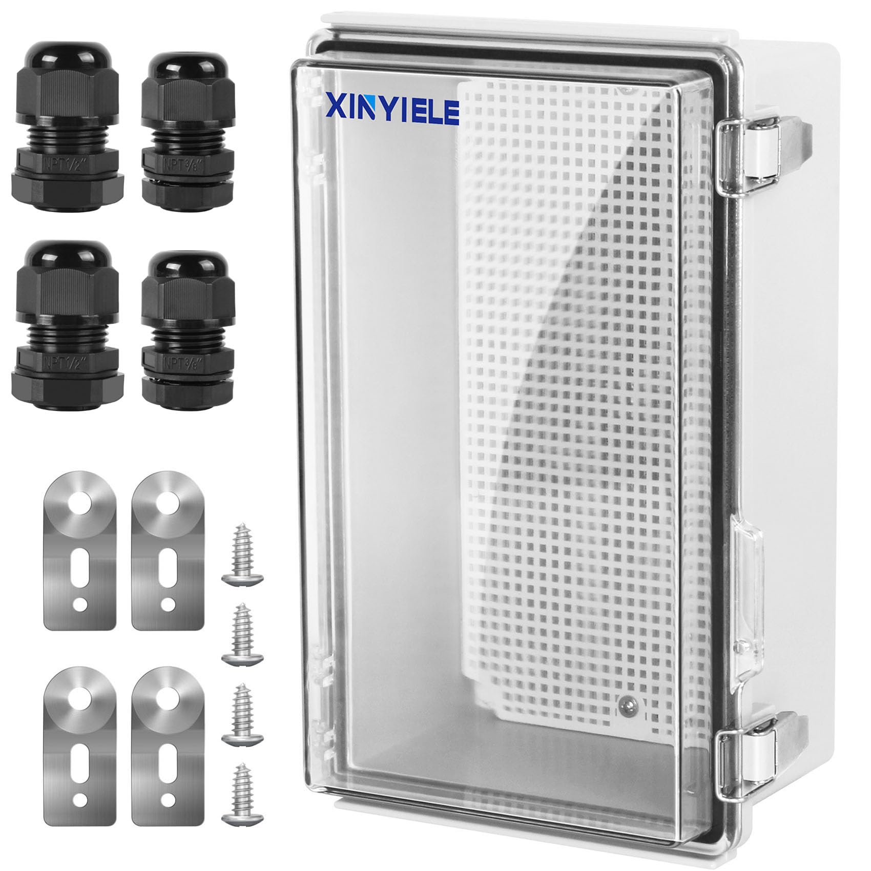 Waterproof Outdoor Project ABS Plastic Junction Box IP67 Weatherproof Dustproof Enclosure with Hinged Cover, Mounting Plate,Wall Brackets for Power Project (8.7"X6.7"X4.5") — Amazon image 21