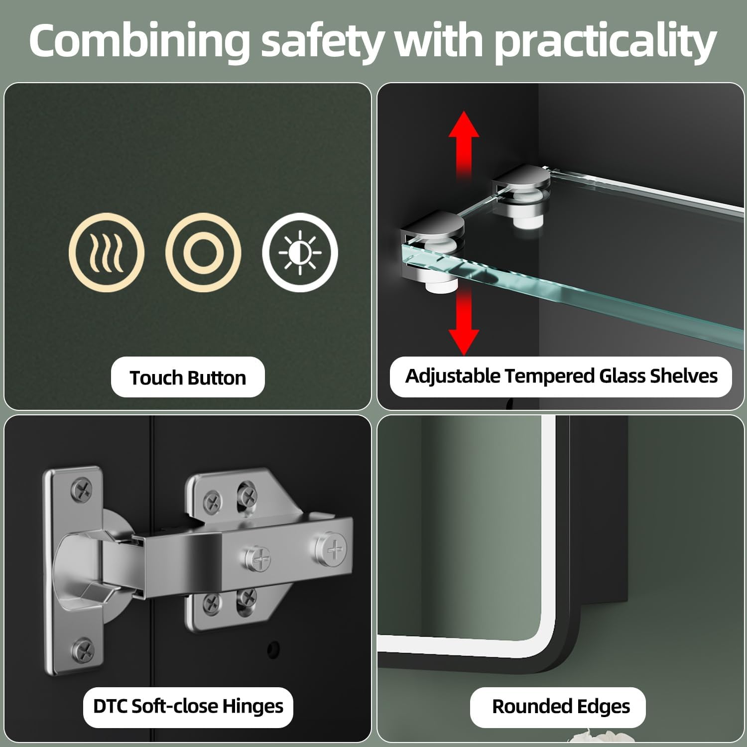조정 가능한 강화 유리 선반