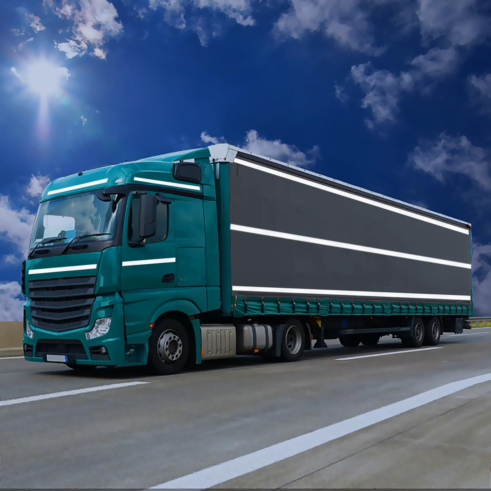 Weißes Reflektorband für Fahrräder, 2,5 x 3,8 m, hohe Sichtbarkeit, wasserdicht, reflektierende Aufkleber für den Außenbereich, Außenzubehör mit reflektierenden Sicherheits- und Sichtbarkeitsstreifen.