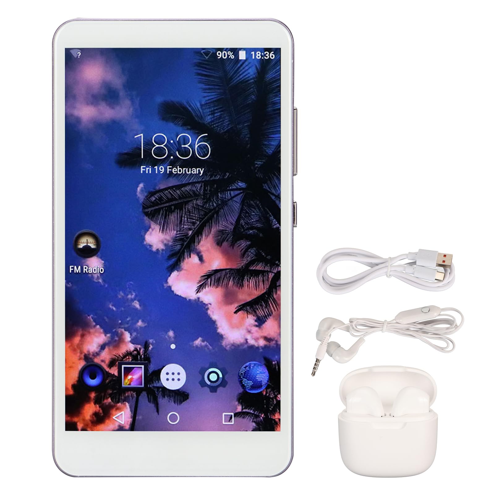 Reproductor MP4 Portátil, Reproductor MP3 de 5,0 Pulgadas, Sonido HiFi, Pantalla Táctil Completa con Auriculares Blancos para Vídeo de Acampada (Purple)