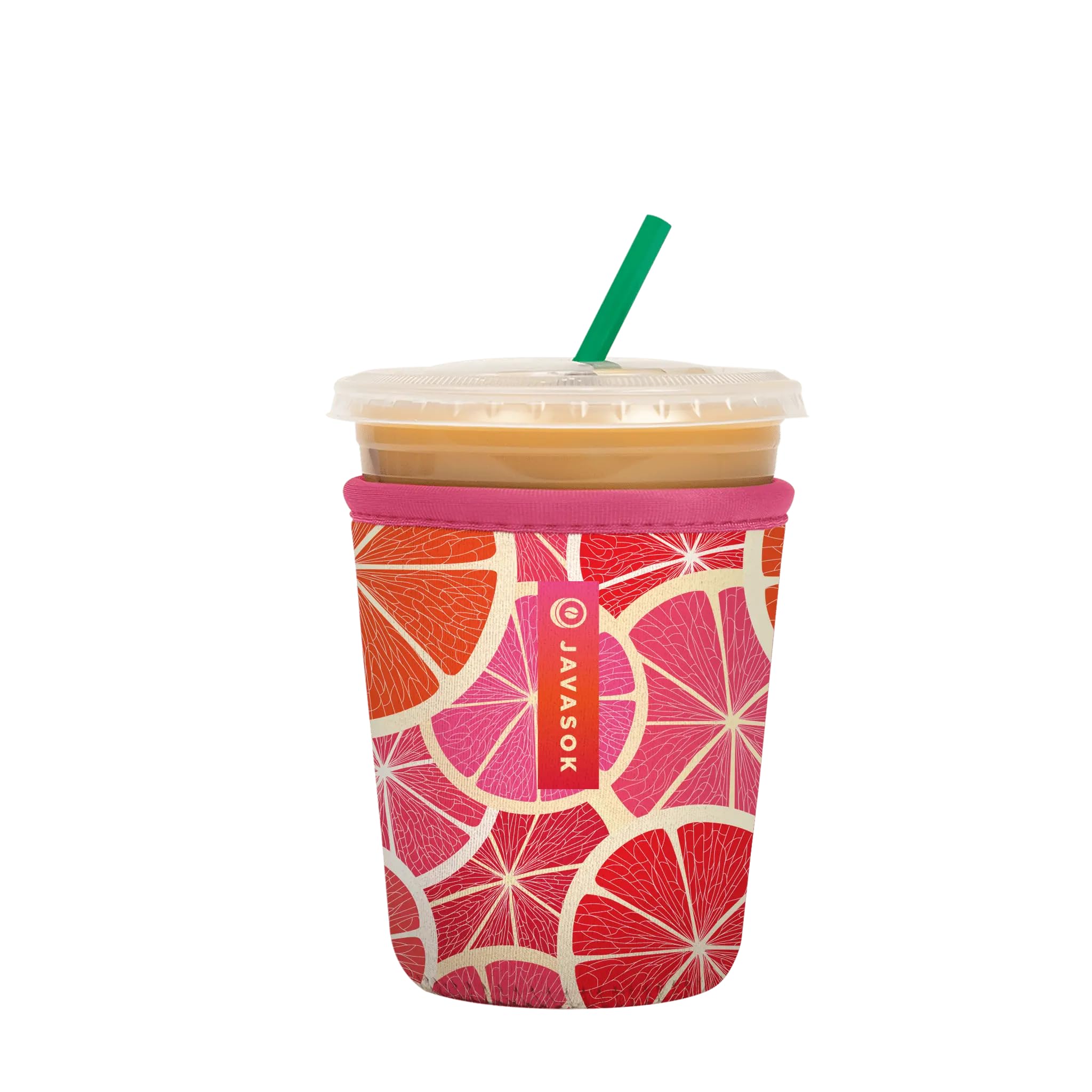 Sok It JavaSok Iced Coffee &amp; Cold Soda Insulated Neoprene Cup Sleeve (Sunshine Slices, Small: 16-20oz)