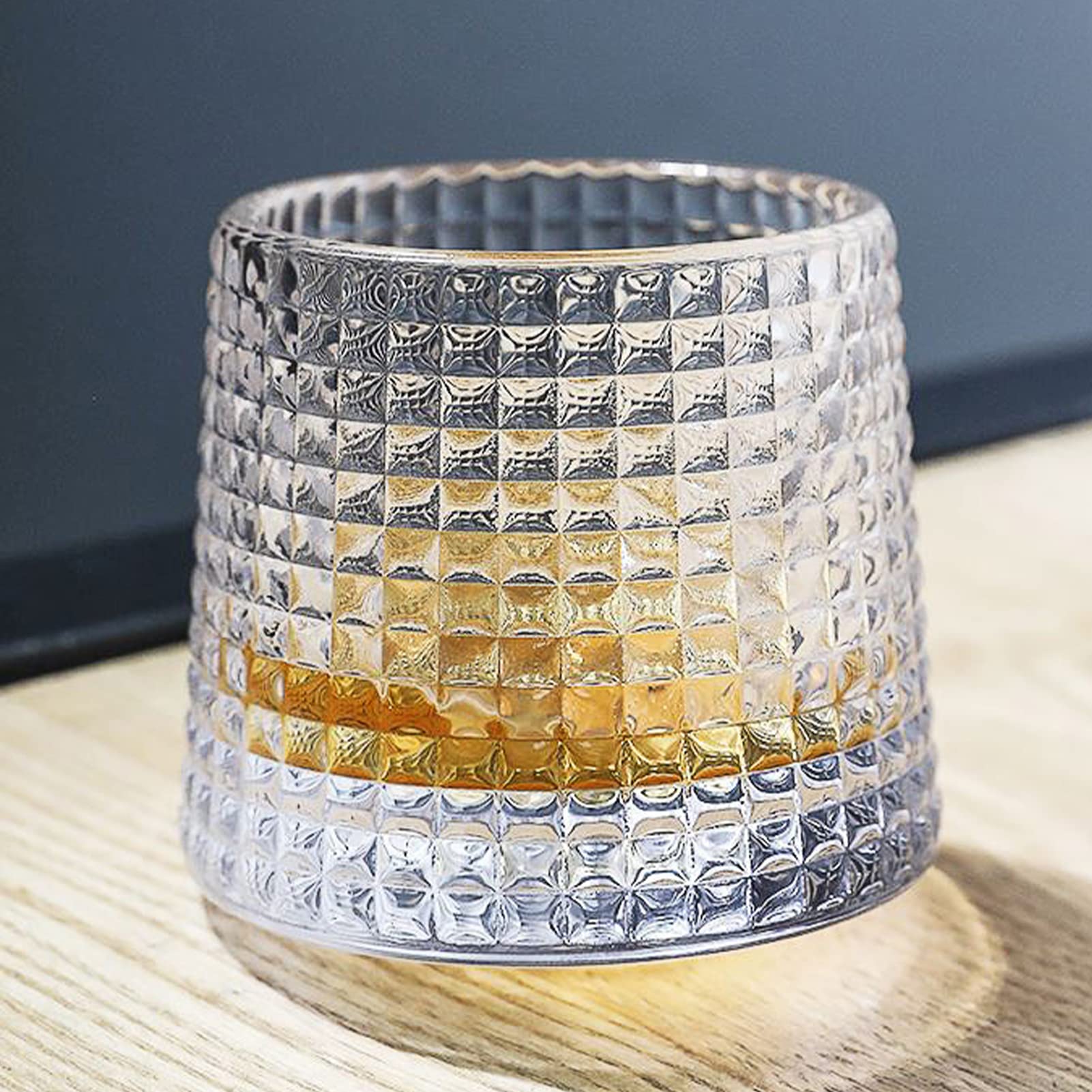 Verre à Whisky Rotatif 360° En Cristal Sans Plomb - 180ml, Fond Sphérique Pivotant - Style 2