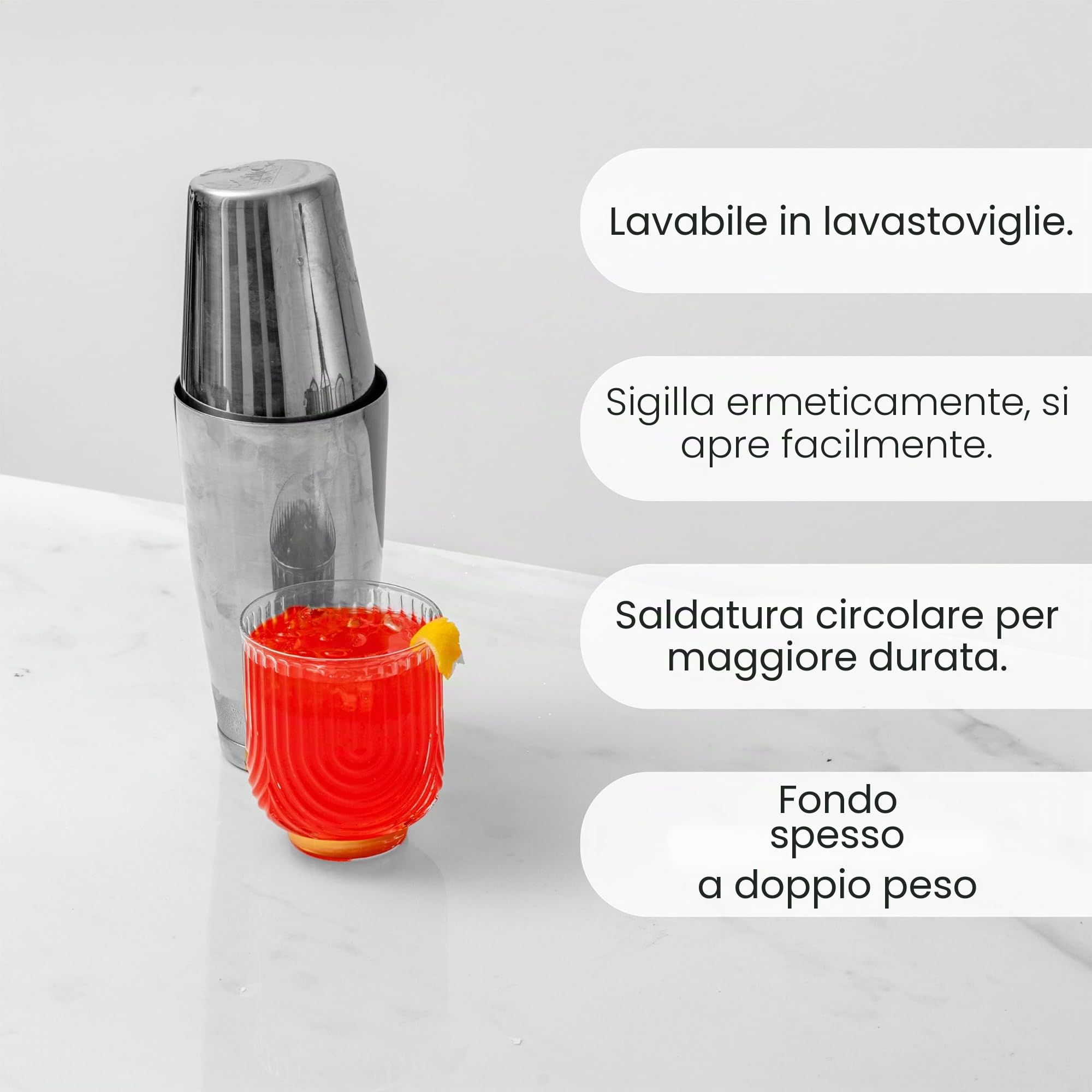 Top Shelf Bar Supply Acciaio inossidabile Boston shaker: 2 pezzi: professionale barista cocktail shaker 18 once e 28 once acciaio inossidabile