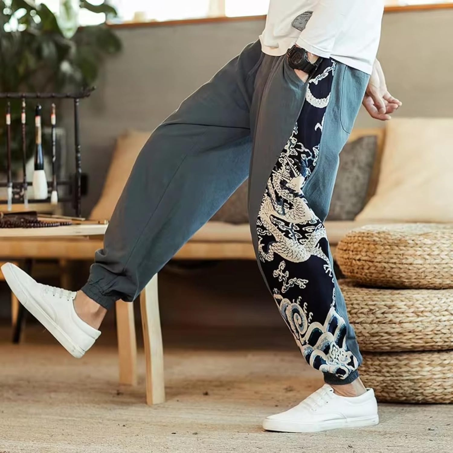 Men's Leggings Trousers Chinese Harem Jogging Pants Men's