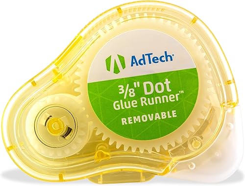 Miniatura 2 de AdTech Alfombra de pegamento de puntos adhesivos extraíbles, transparente, 0.375 pulgadas, paquete de 3