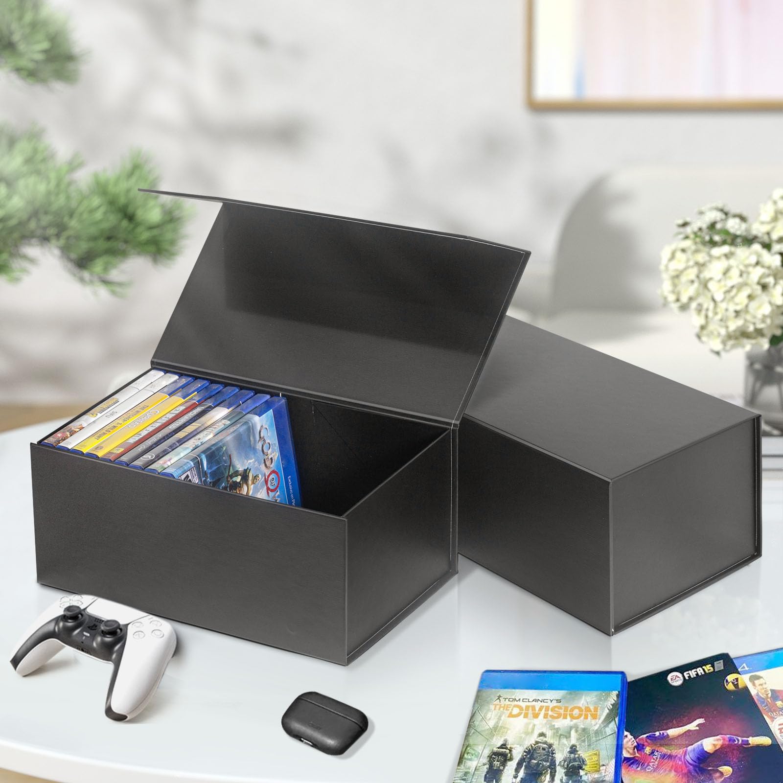 tutata Videospiel-Aufbewahrungsbox Kompatibel mit PS5 PS4 PS3 Spielen, XBOX1 Spielen, Magnetische Videospielbox Protector Case, Store Up to 20 Cases - 1 Pack