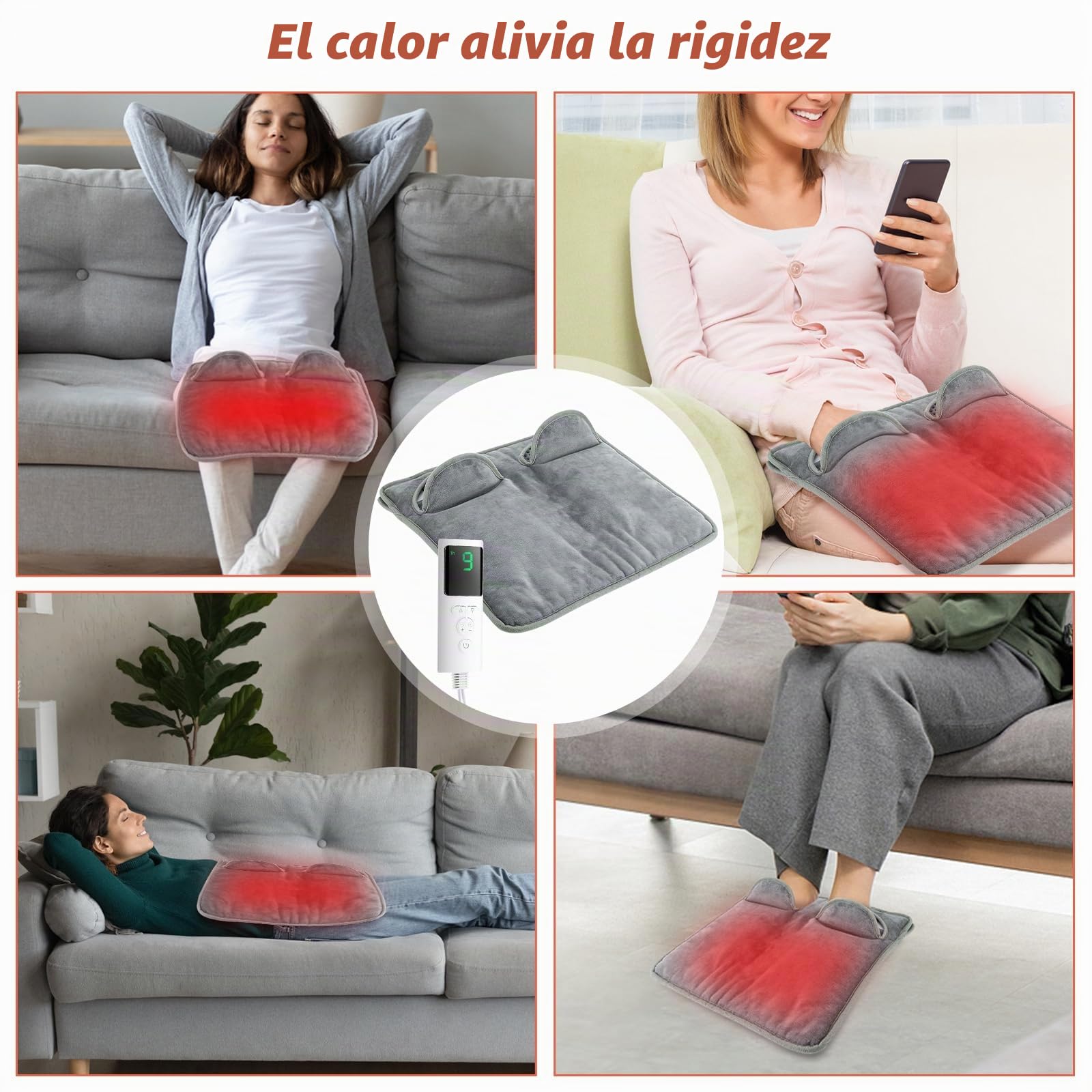 Calientapiés, Manta calefactora para los pies, Calentador de Pies Eléctrico Calefactor con Desconexión automática, Protección contra el sobrecalentamiento, Lavable, 40 x 40cm
