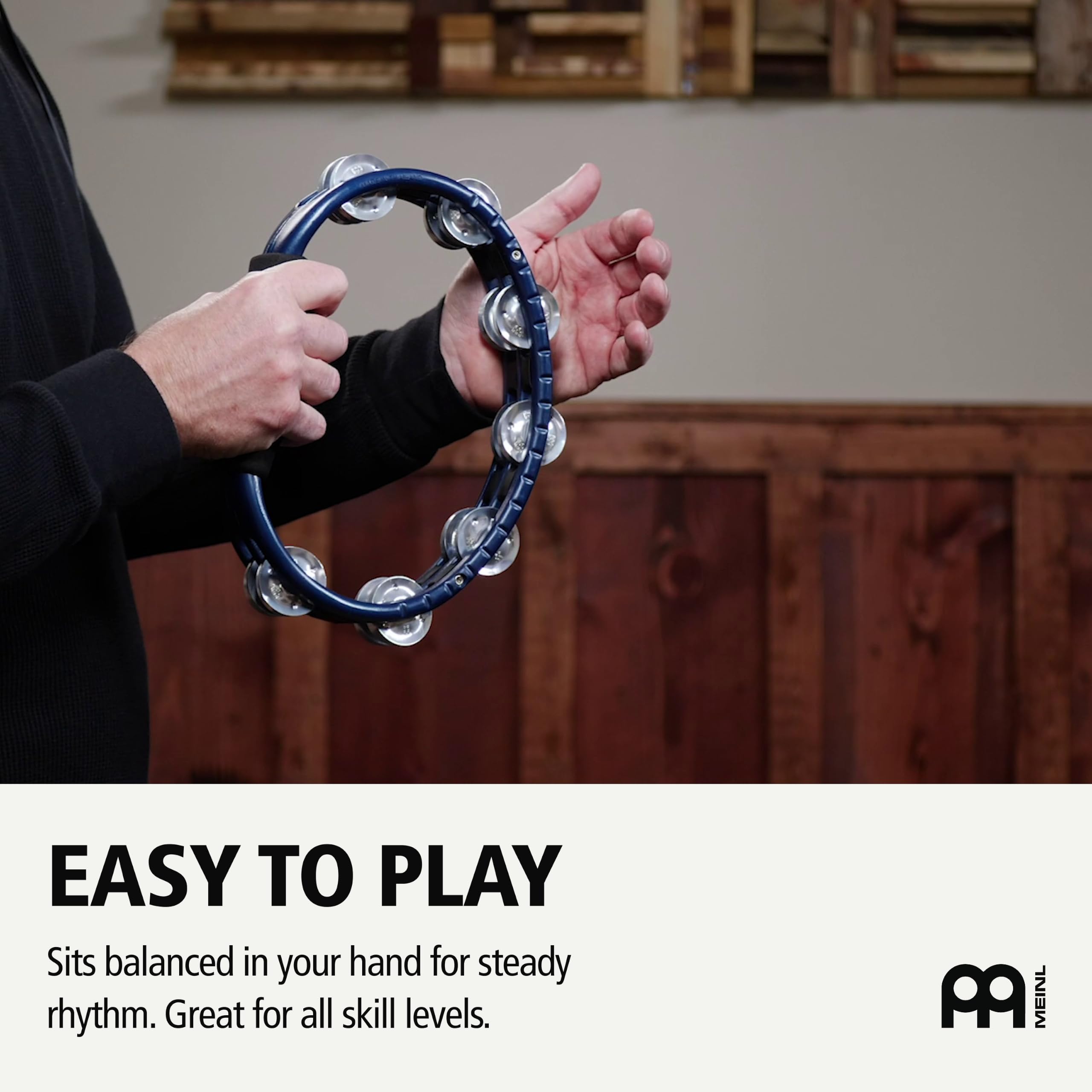 Meinl Percussion Traditional Hand Held Tambourine, Blau (TMT1A-B)