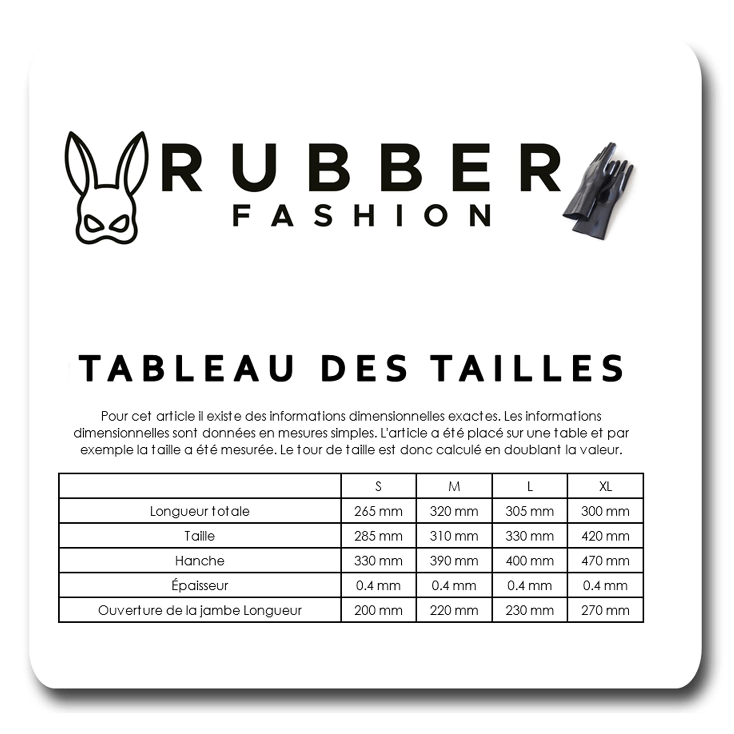 Rubberfashion Boxer Sexy en Latex - Trou à l'entrejambe - pour Femme