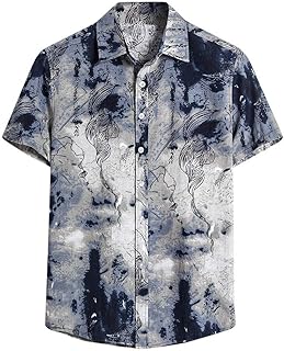 Men's Short Sleeve Shirt Dress Shirt Ethnic Casual Shirts Print of Blouses Sleeves Men's Short Hawaiian T-Shirt Men's Blouse Shirt Thick Fabric Men's Shirt Short Sleeve Shirt Hawaiian Shirt
