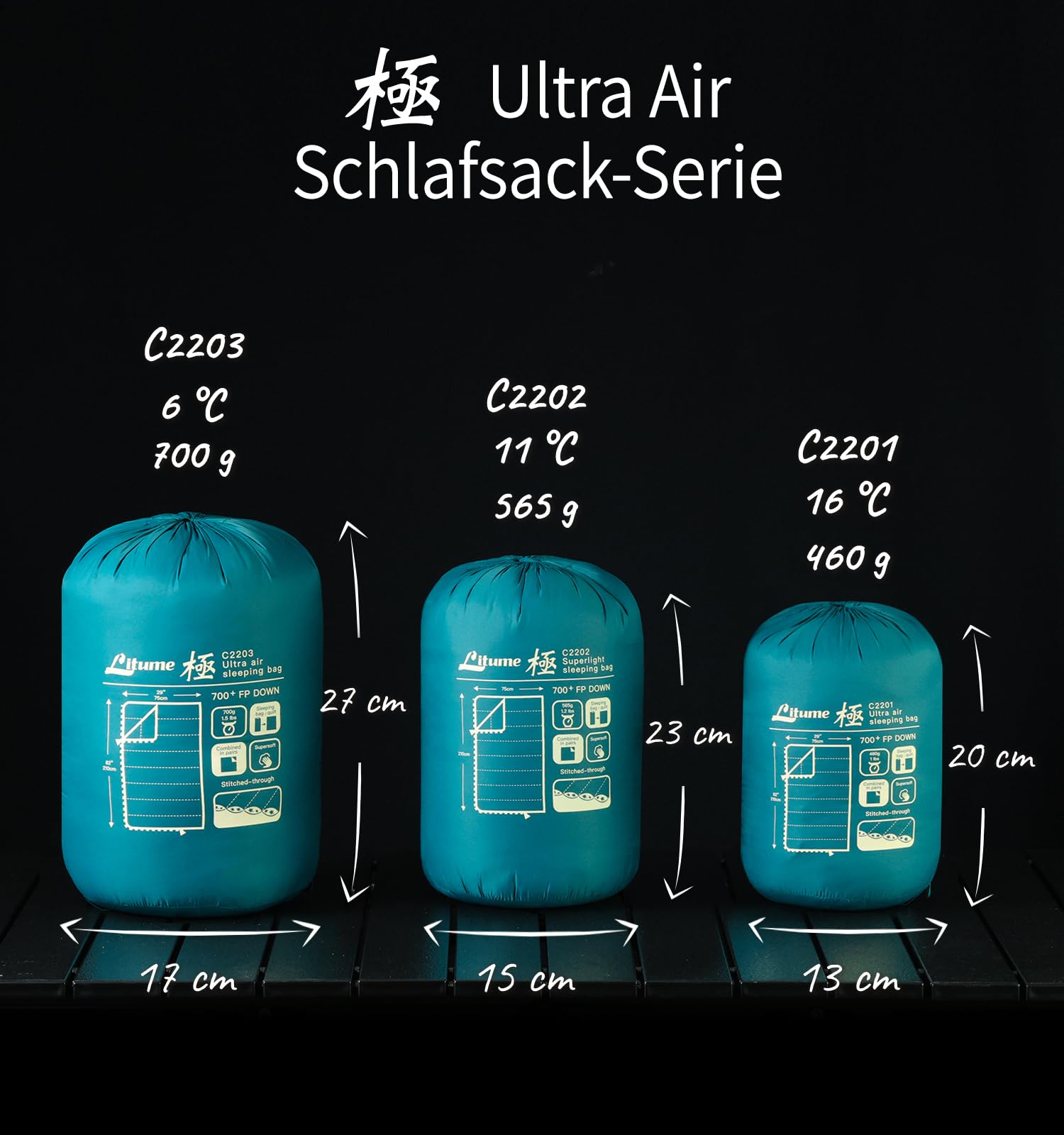 Litume 565g,Die komfortable Temperatur von15°C kombinierbarer Daunenschlafsack, Leichter, kompakter Schlafsack für Erwachsene, Doppelschlafsack, zum Wandern, Camping, für die Familie