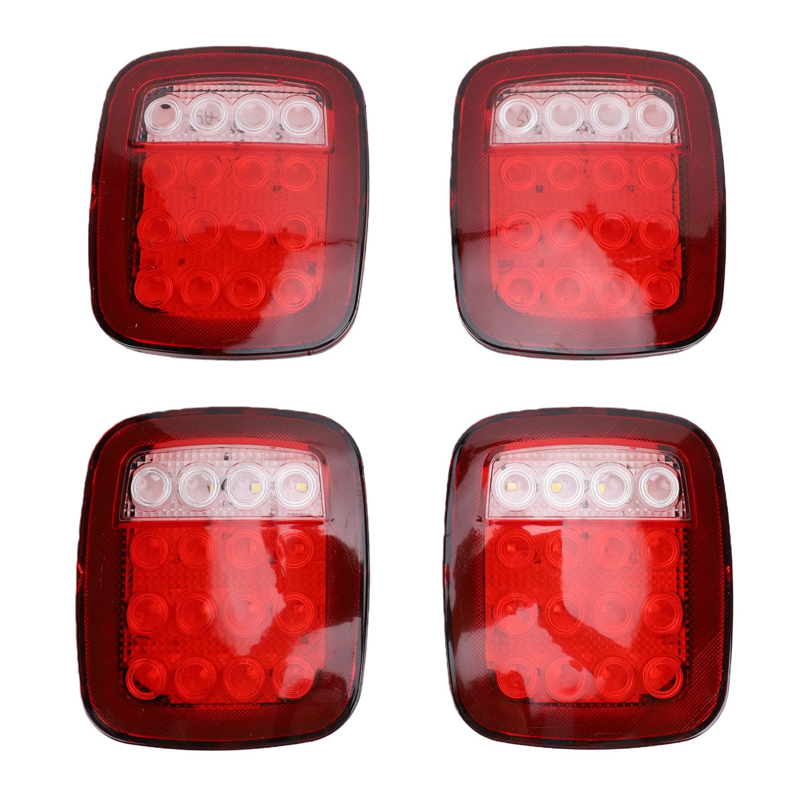 Zestaw Czterech Uniwersalnych Lamp Tylnych LED 16, LED światło Stopu, Hamulca, Kierunkowskazu, Tylny Sygnalizator, Wielofunkcyjne Oświetlenie Sygnalizacyjne 12V dla Ciężarówek,