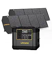 Lipower Power Station with 100W Solar Panels, 1075Wh Solar Generator AC Outlets with USB Ports, Multiple Charging Station for Camping, Power Supply, Emergency(2 Pack Panels)