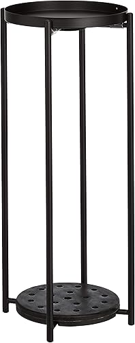 Miniatura 2 de Amazon Basics Soporte redondo de metal de dos niveles, negro
