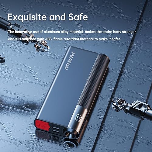 Miniatura 6 de Featou Arrancador portátil para automóvil, 3 en 1 función de salto de coche de 2000 A, pico de 2000 A, paquete de batería de arranque de 12 V con