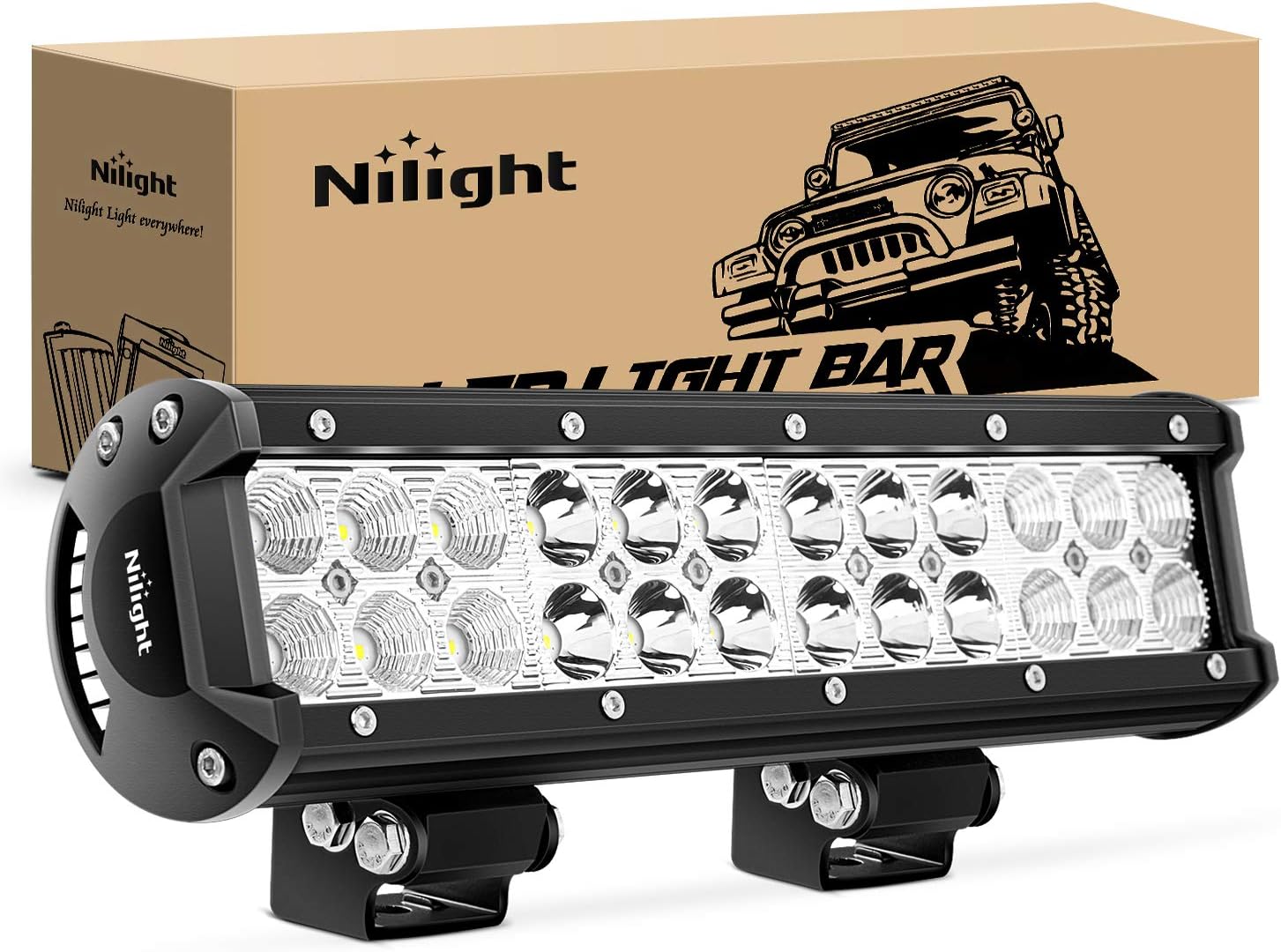 Ni06A-72W 12Inch 12 Inch 72W Spot Flood Combo Bar Off Road Boat Driving Led Work Light Suv Jeep Lamp 60003C-A
