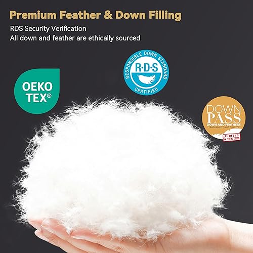 Miniatura 4 de Three Geese Edredón de plumón de lujo tamaño Queen, relleno de edredón para todas las estaciones, 90 x 90 pulgadas, con funda 100% algodón, calidez