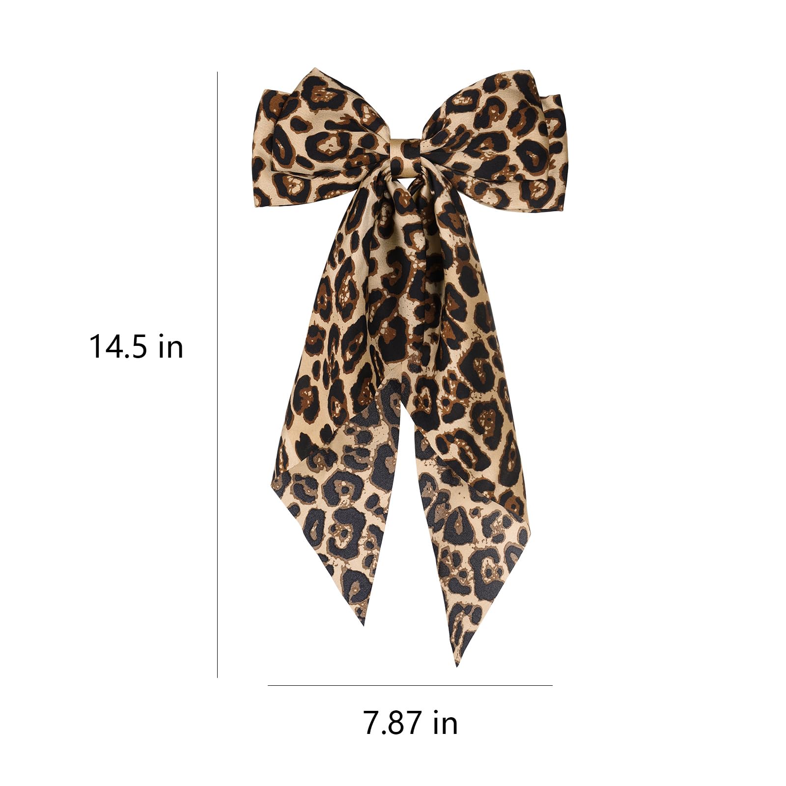 80s Leopard Kid Suede & Red Leather French Barrette Bow with Silver Concho LeopardCollage_1200x1200.png?v  main image 2
