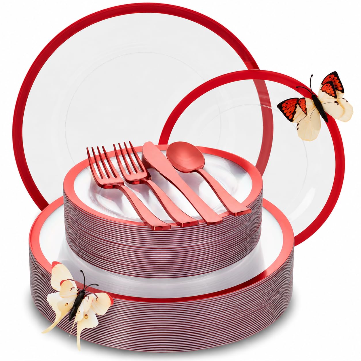 Heavyweight Disposable Plates & Cutlery Set - 150 PCS -9
