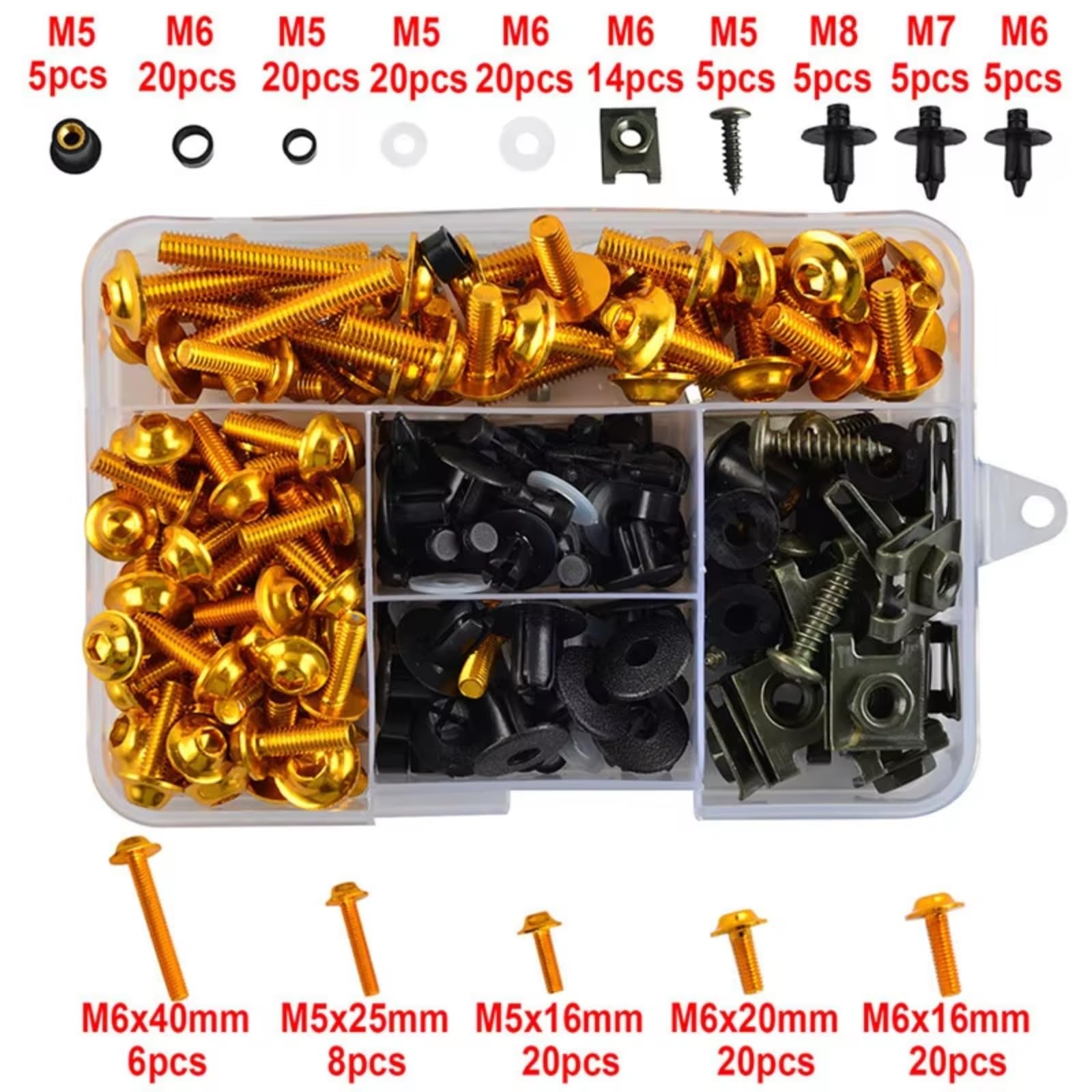 Viti per motociclette Per CBR600RR CBR600 CBR1000RR 195 Pezzi Accessori Per Moto Carenatura Bulloni Viti Kit Dadi Clip Parti Meccaniche Moto