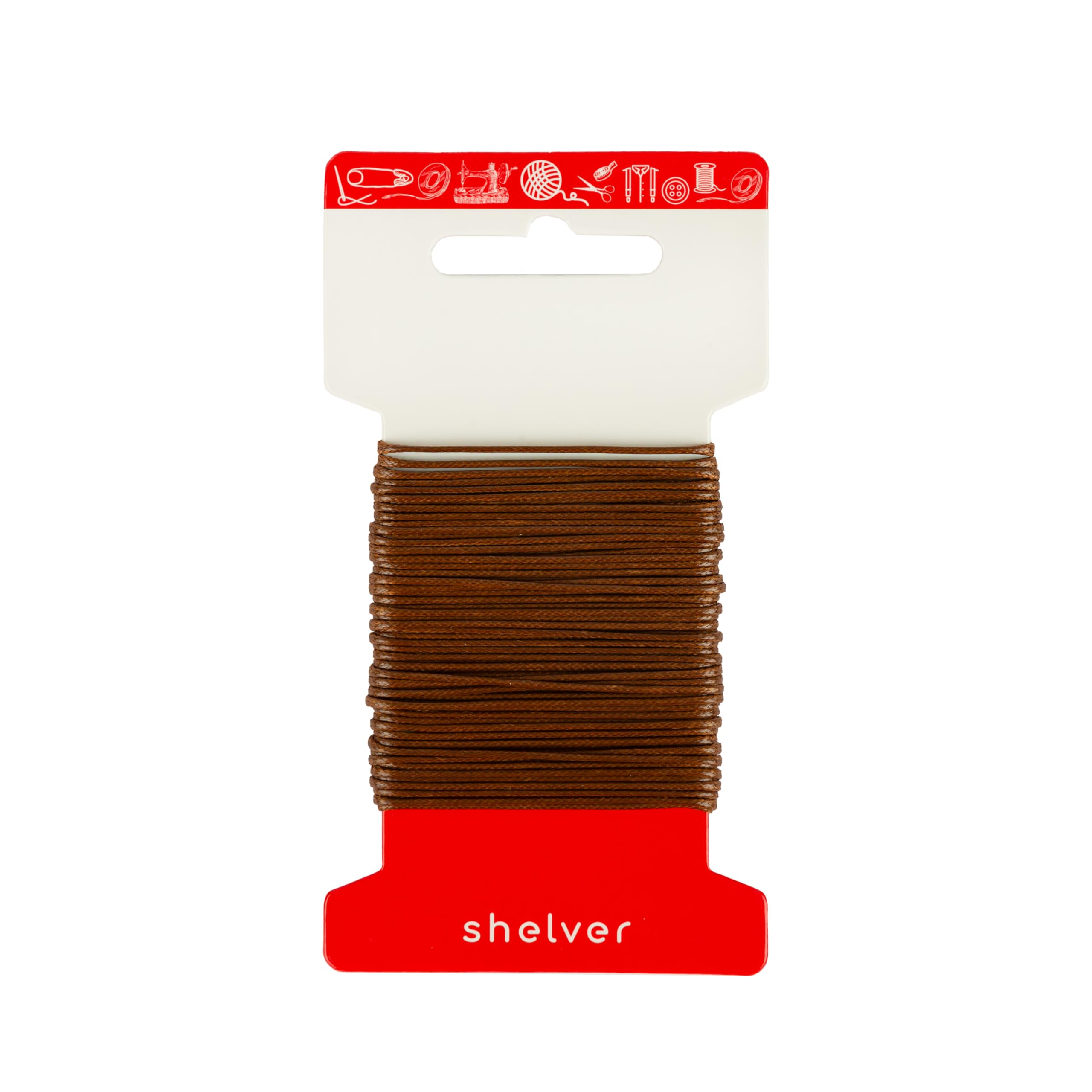 Shelver Brown - 1Mm Necklace Cord, Waxed Cotton Cord For Jewellery Making And Craft Projects (Brown - 1Mm)