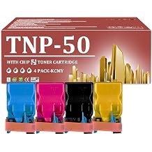 TNP50 Toner Cartridges with Chip Compatible for Konica Minolta A0X5134 A0X5434 A0X5334 A0X5234 Cartridges Set 4 Pack Fit for Konica Minolta Bizhub C3100P Printers