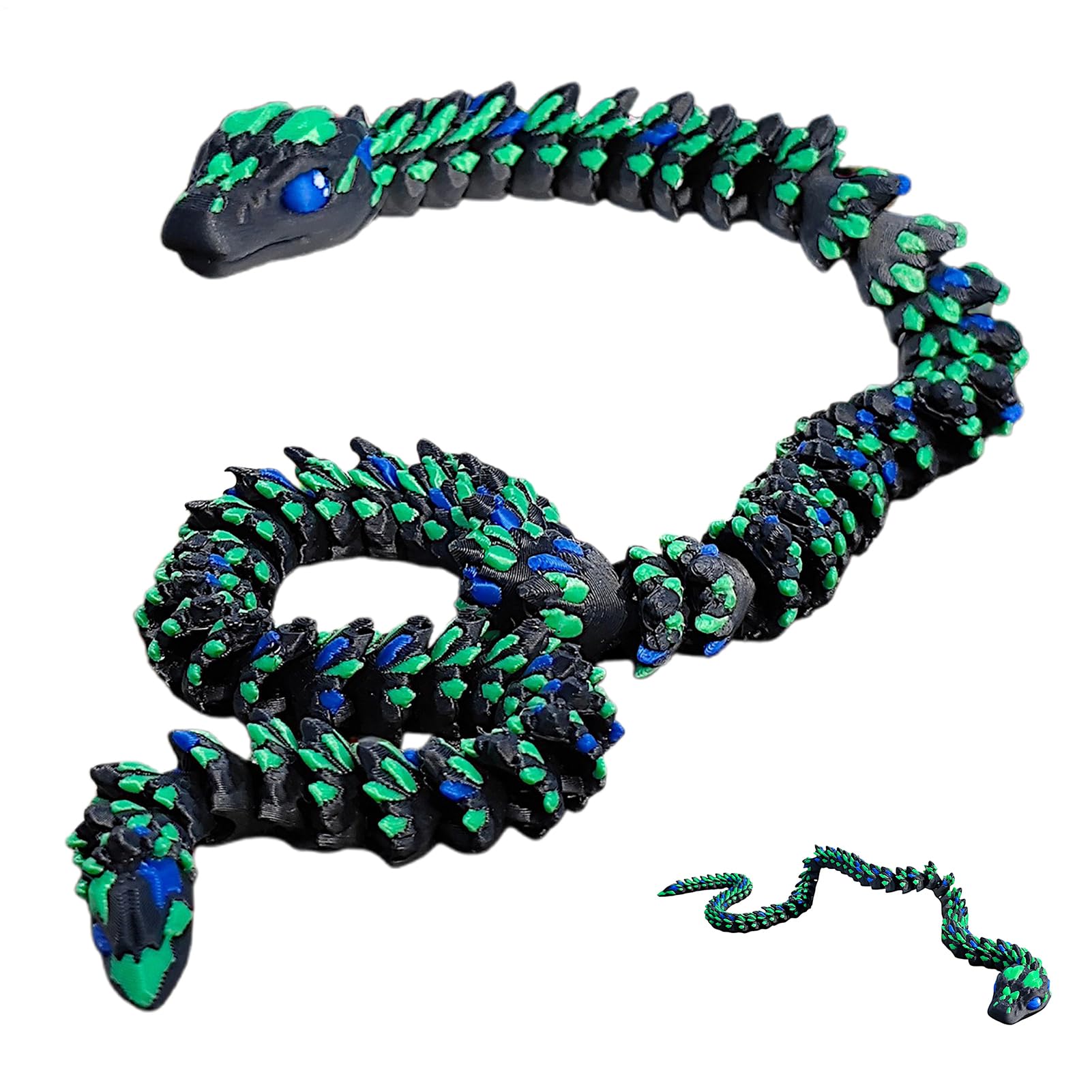 3D Printed Animals - Collectible Articulated Snake - Realistic Design for Kids, Teens and Adults Easter Basket Stuffer Birthday Desk Decoration Home Decor