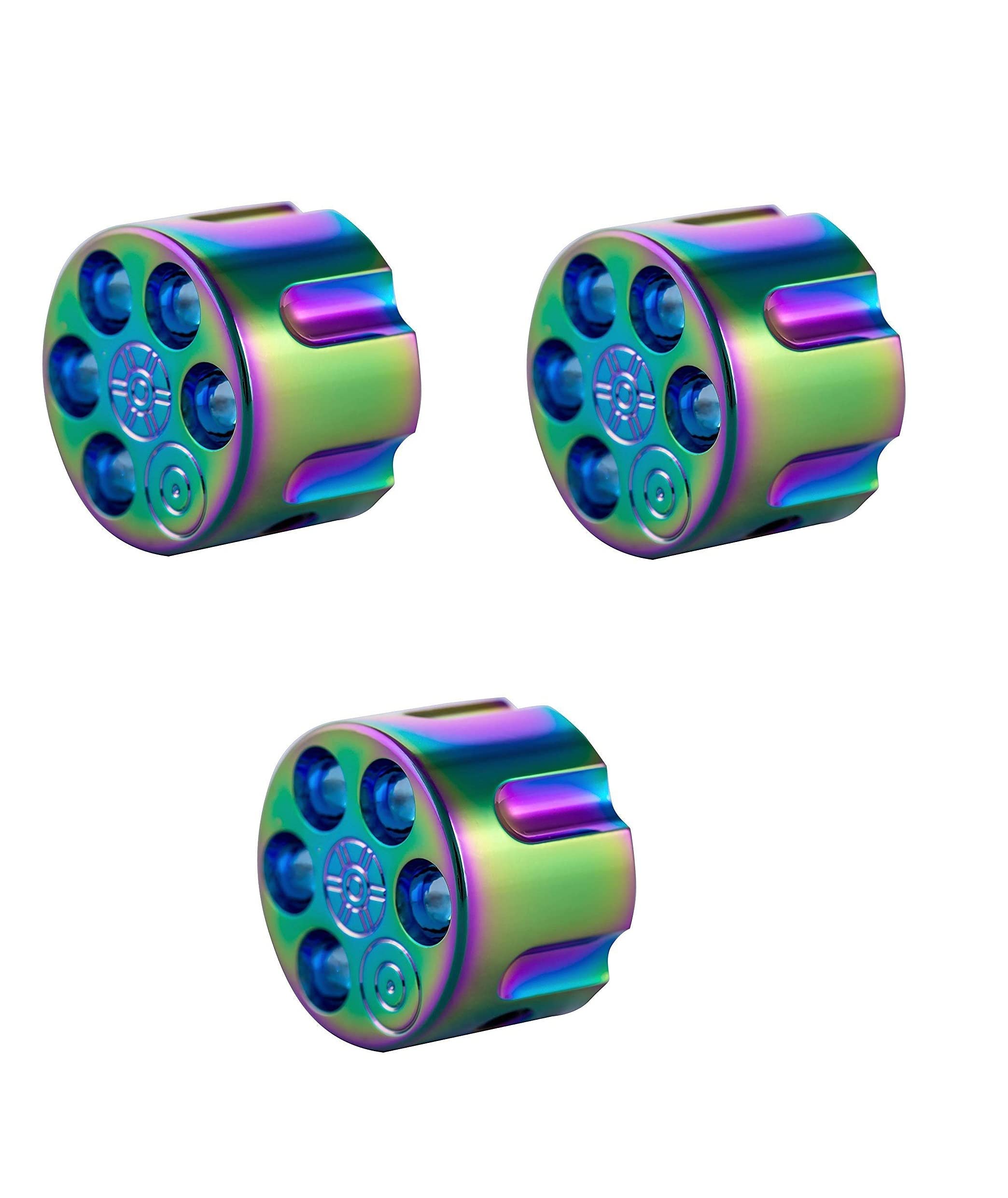 Guyker 3Pcs Guitar Potentiometer Control Knobs for 6mm(0.24”) Dia. Shaft Pots - Knurled Volume and Audio Switch Knob Replacement for Electric Guitar or Precision Bass - Zinc alloy, Rainbow