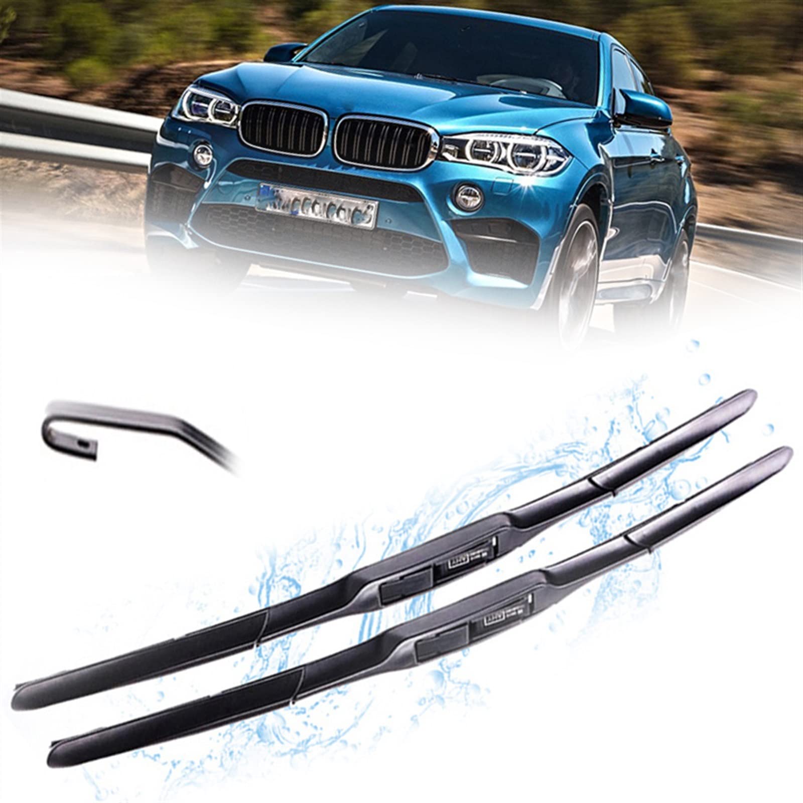 Essuie-glace haut de gamme pour X6M H1 (2015 à 2022) | Kit pare-brise avant 24" + 20"