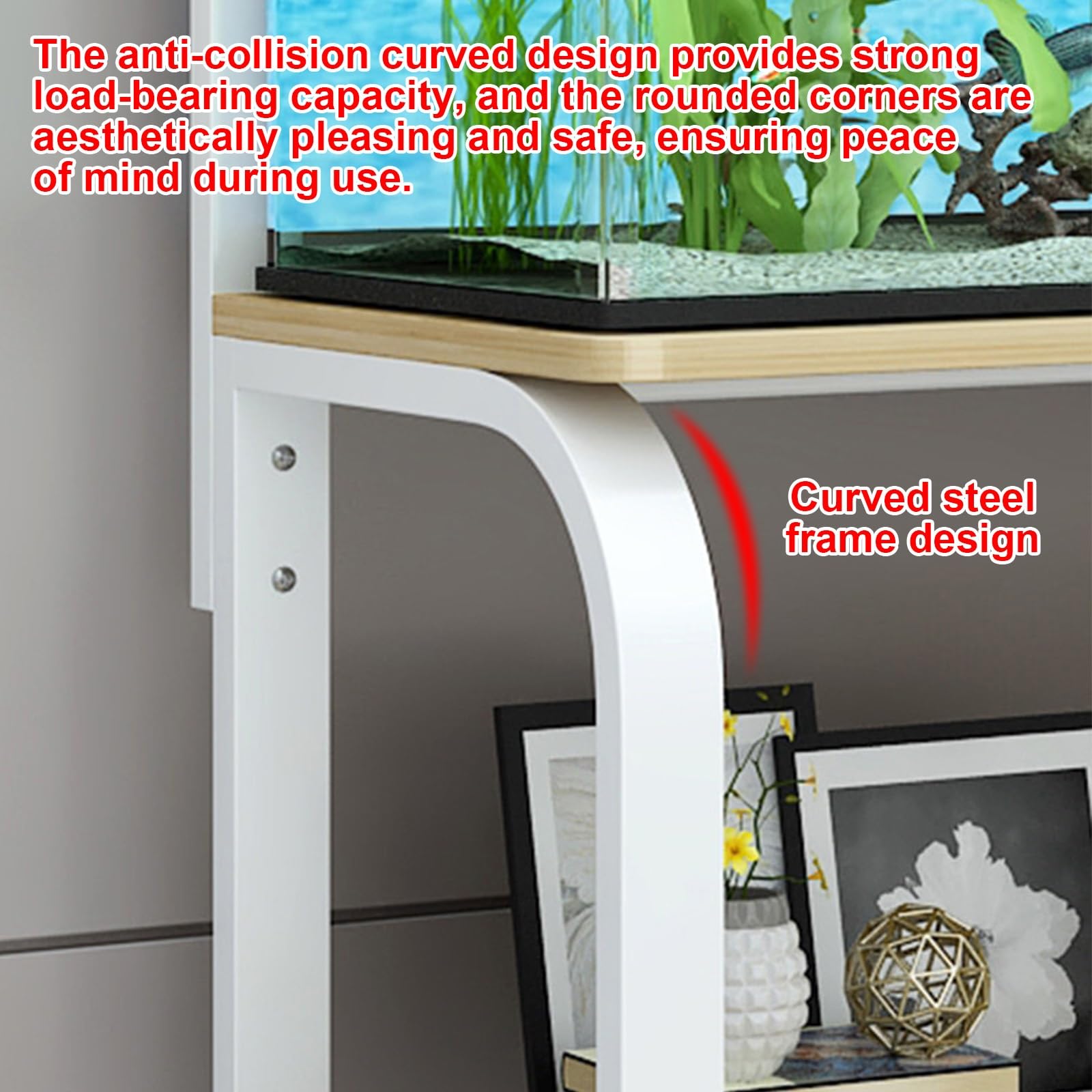 Support pour aquarium, armoire d'aquarium en métal lourd, support pour reptiles, étagère de rangement multifonctionnelle, cadre en métal stable, design à 3 couches, hauteur réglable (blanc, 40 x 80 cm