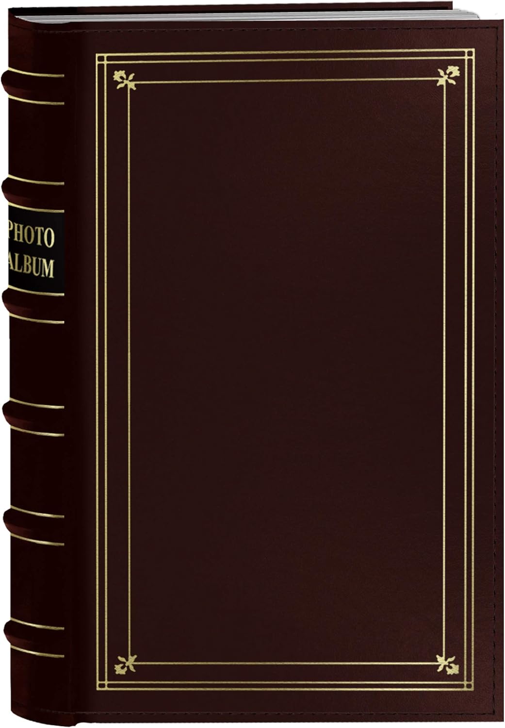 Pioneer Photo 204-Pocket Ring Bound Photo Album for 4 by 6-Inch Prints, Burgundy Bonded Leather with Gold Accents Cover (Pack of 12)