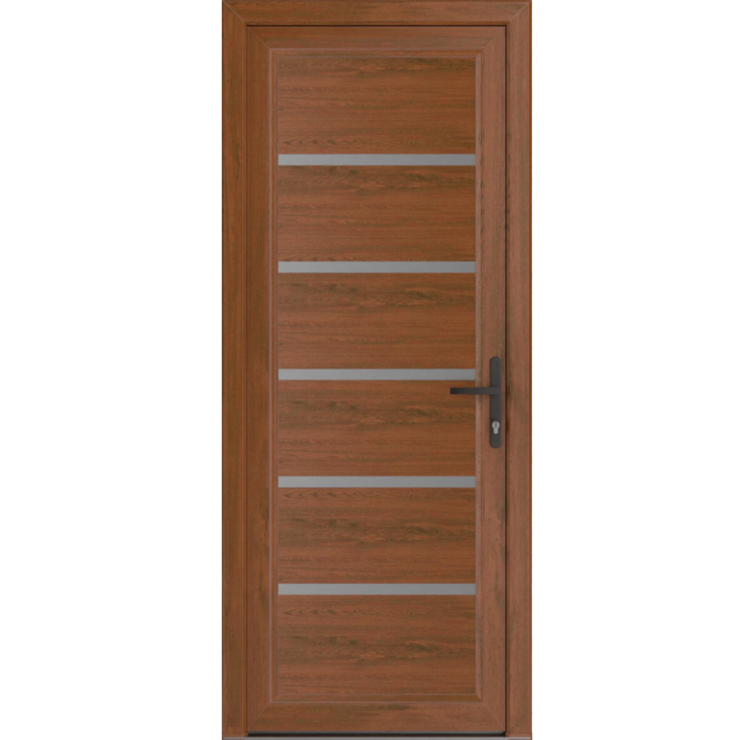 VDOMDOORS Front Exterior Door Prehung 30 x 80 inches | Manux 8415 Walnut | Entry Door with Frame | Metal | Left Hand | Front Entry