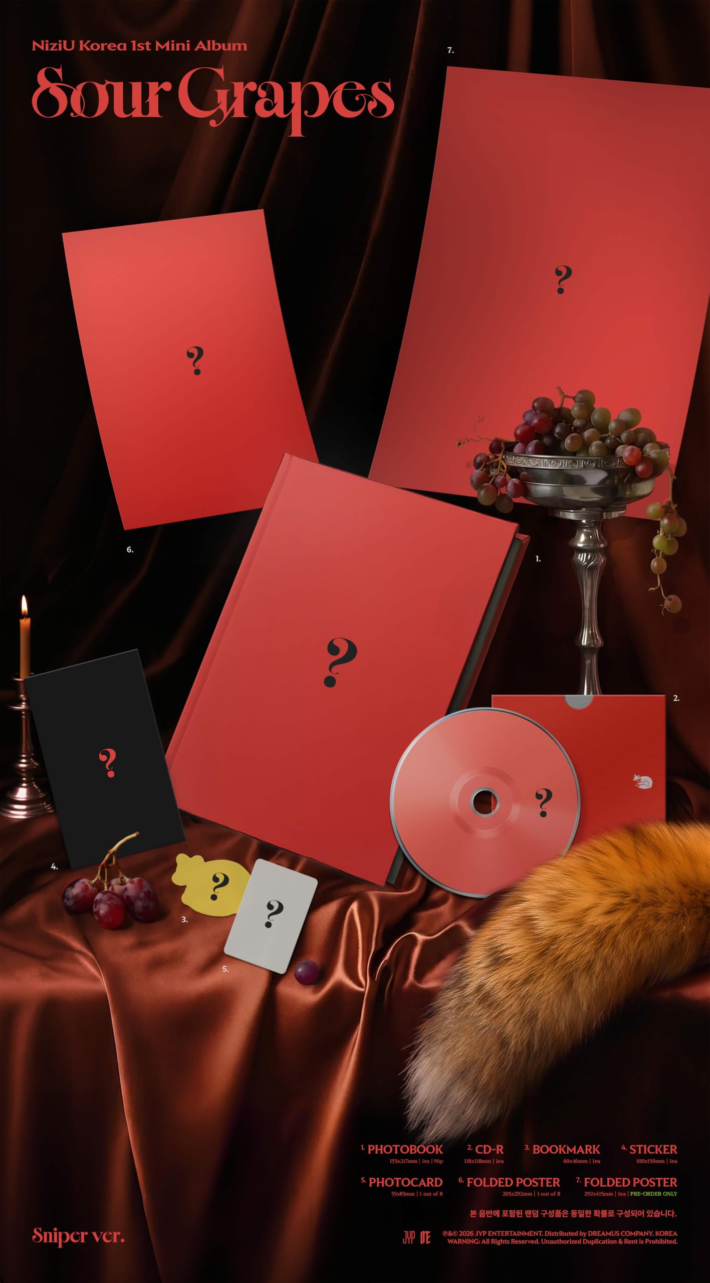 Sour Grapes NiziU Album [Sniper ver. + Sour Grapes ver. (2 Full Set)]+Pre Order Benefits+BolsVos Idol-Inspired Freebies Korea 1st Mini Album
