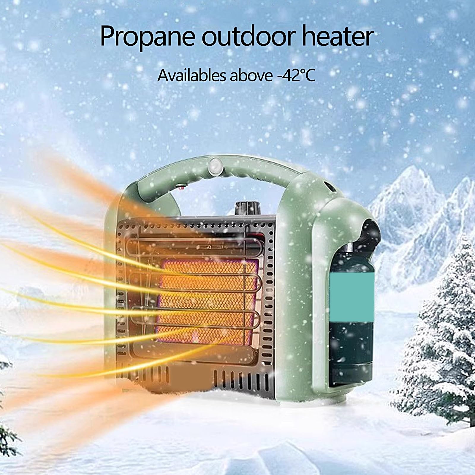 2500W/5200W Estufa Exterior Gas, Calefactor Exterior Terraza, Estufa Exterior Jardin, Calentador Exterior para Interior Exterior Camping Pesca en Hielo(37.5 * 20.5 * 37cm)