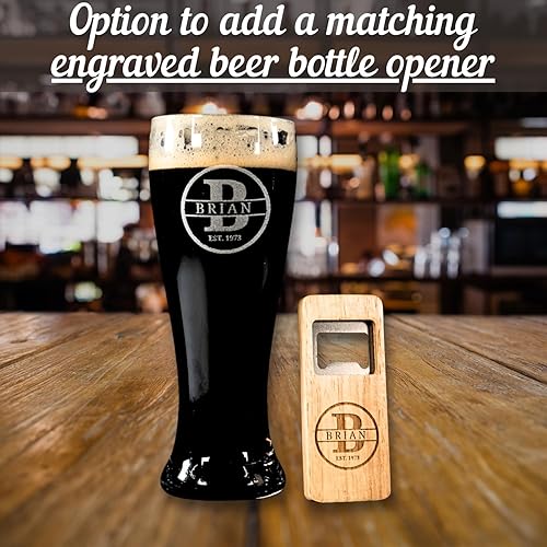 Miniatura 5 de Vaso de cerveza personalizado  Taza de cerveza  Taza de cerveza  Tazas de vidrio Pilsner de 16 onzas  Regalos de cumpleaños grabados personalizados