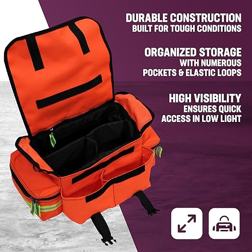 Miniatura 10 de Kemp USA EMT First Responders - Bolsa para trauma, kit de primeros auxilios y equipo de supervivencia con reflectores de alta visibilidad para