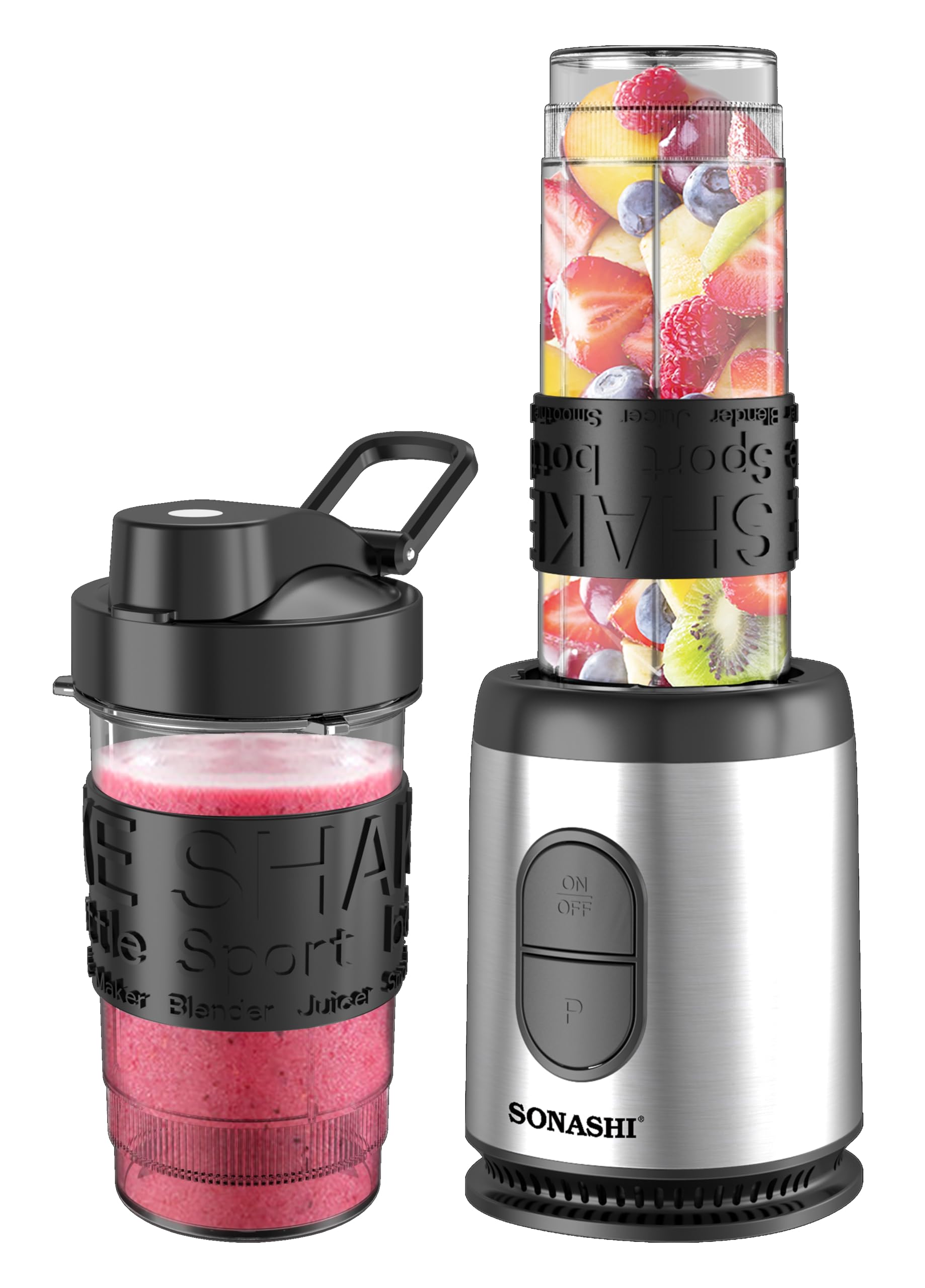 SONASHI Portable Sports Blender / Smoothie Maker 300 W, Black/Silver, SB-184