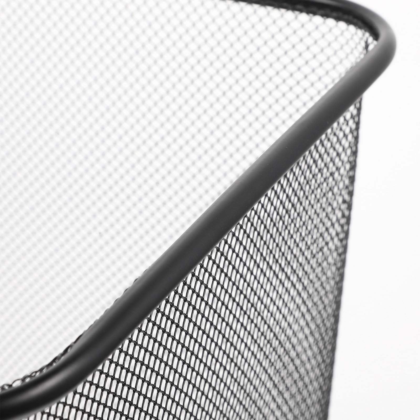 PLAFOPE Papelera de Alambre de Hierro Negra Malla Ventilada para Oficina