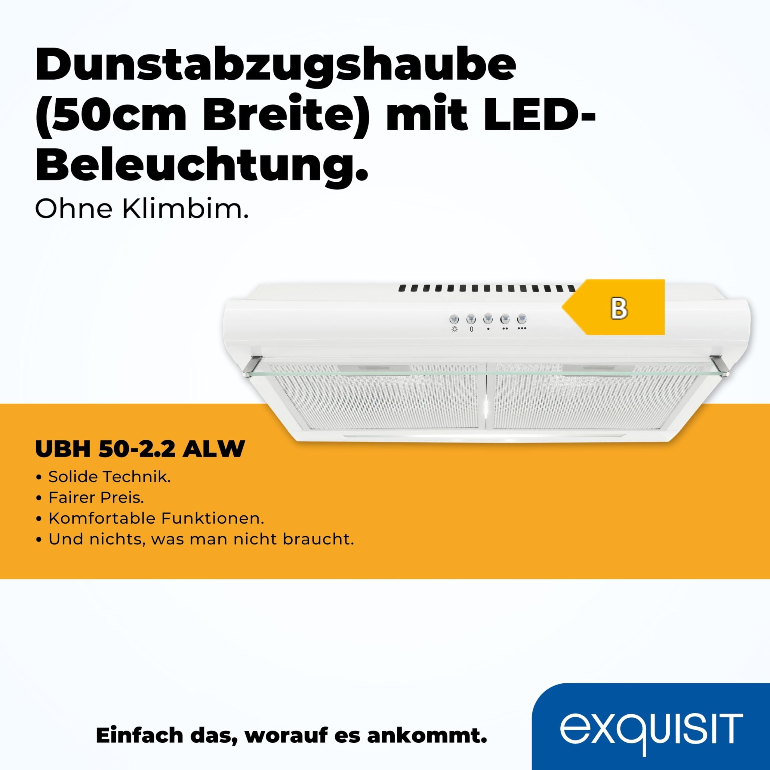 Exquisit Unterbauhaube UBH 50-2.2 ALW Weiß