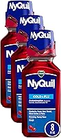 Vista 1 de Vicks NyQuil Alivio nocturno para la tos, 8 onzas líquidas, sabor a cereza, alivia el dolor de garganta, secreción nasal, tos (paquete de 3)