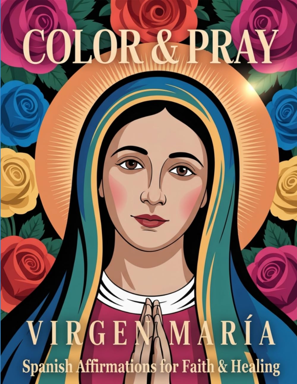 Color & Pray: Catholic Coloring Book: Spanish Affirmations for Faith & Healing