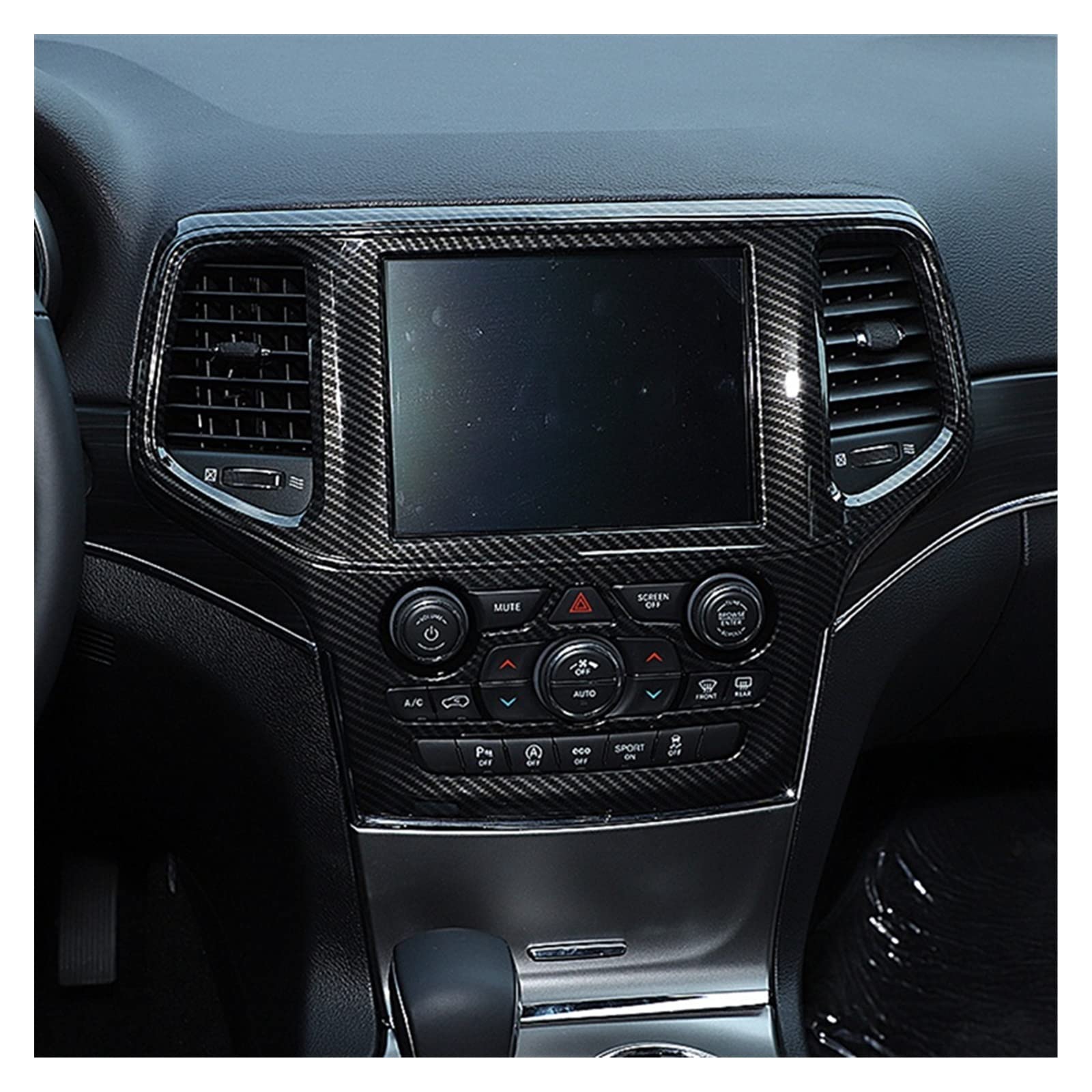 1 sztuk styl sportowy nawigacja samochodowa gps osłona panelu tapicerka pasuje do Jeep Grand Cherokee 2014-2018 Auto akcesoria do wykończenia straż zestawy naklejek